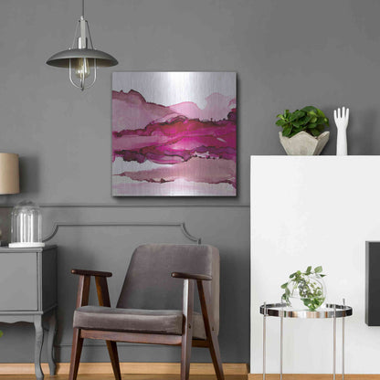 Luxe Metal Art 'Pinkscape I' by Chris Paschke, Metal Wall Art,24x24