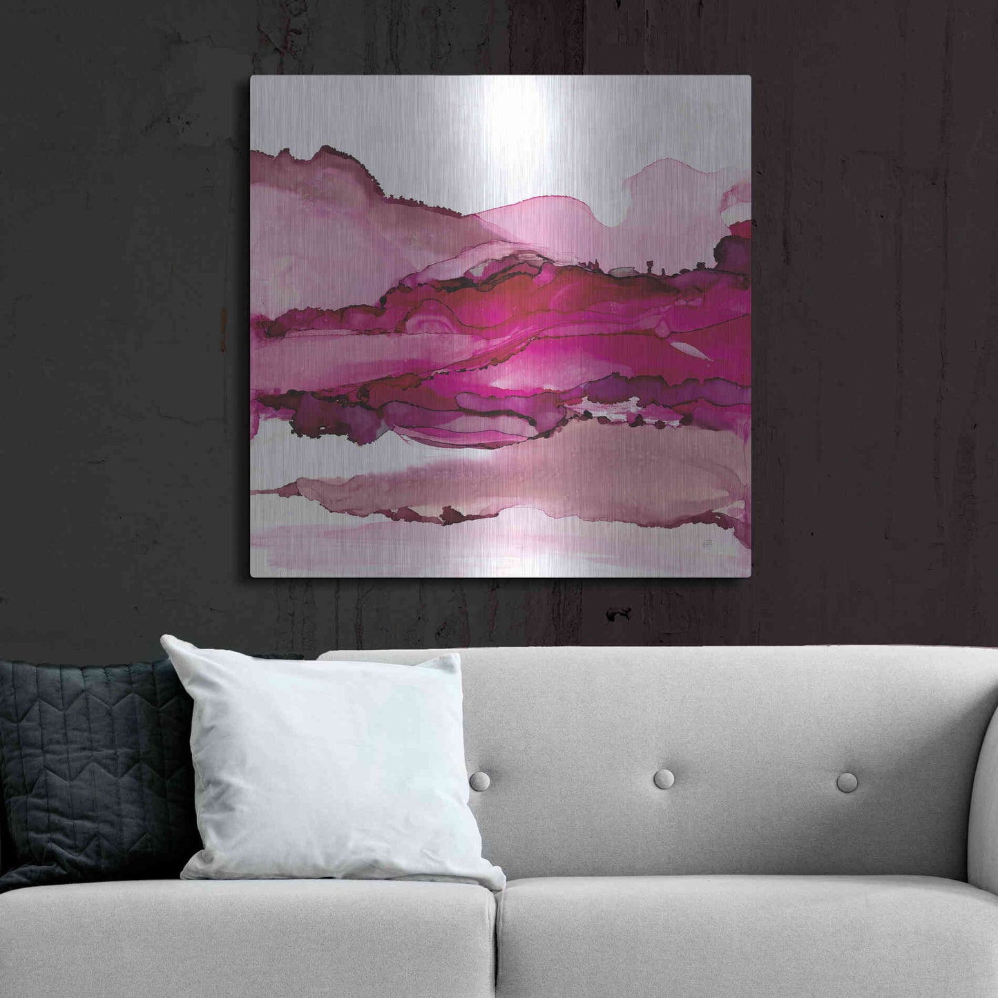 Luxe Metal Art 'Pinkscape I' by Chris Paschke, Metal Wall Art,36x36