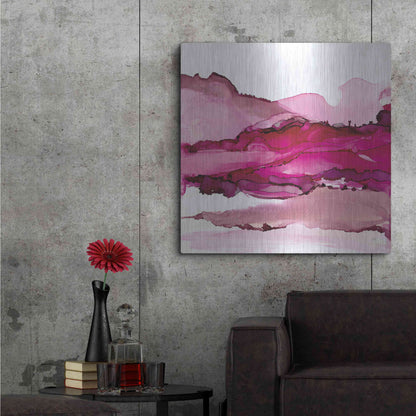 Luxe Metal Art 'Pinkscape I' by Chris Paschke, Metal Wall Art,36x36