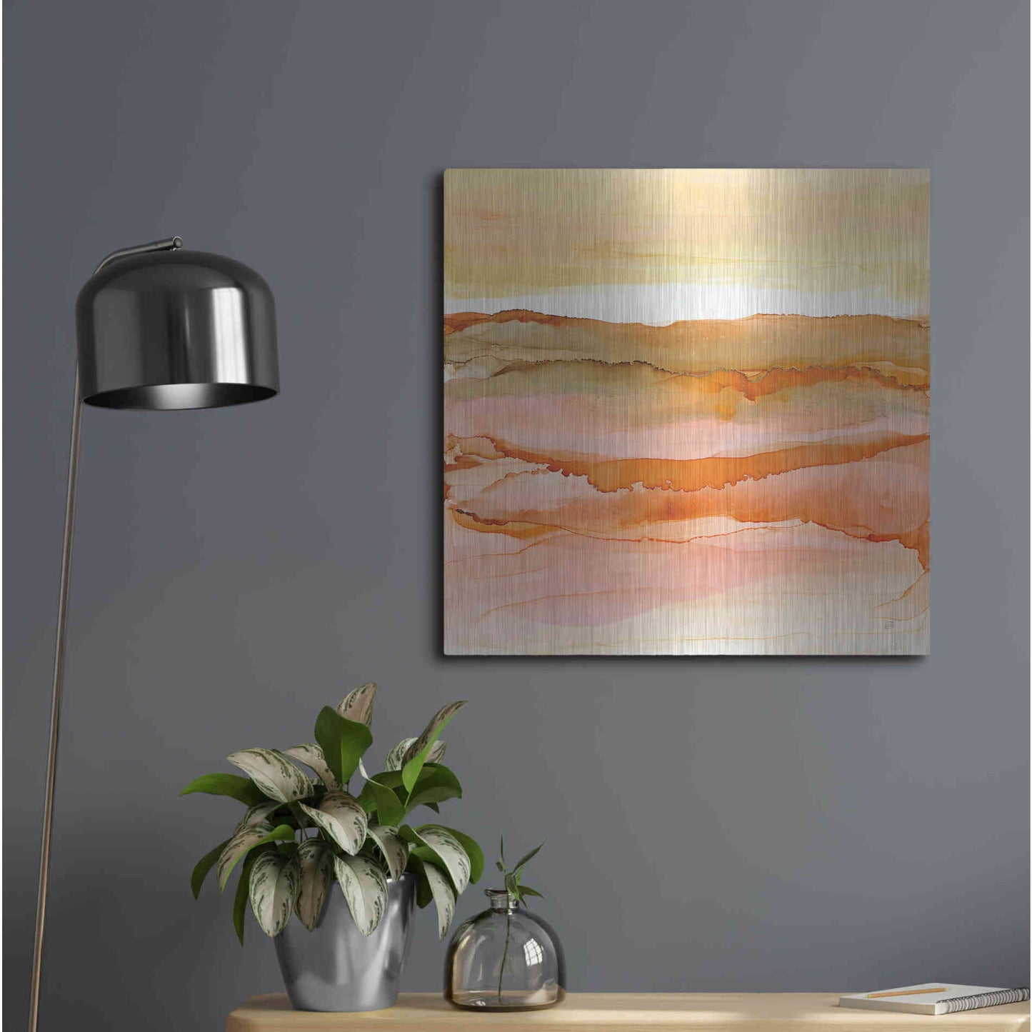 Luxe Metal Art 'Desertscape I' by Chris Paschke, Metal Wall Art,24x24