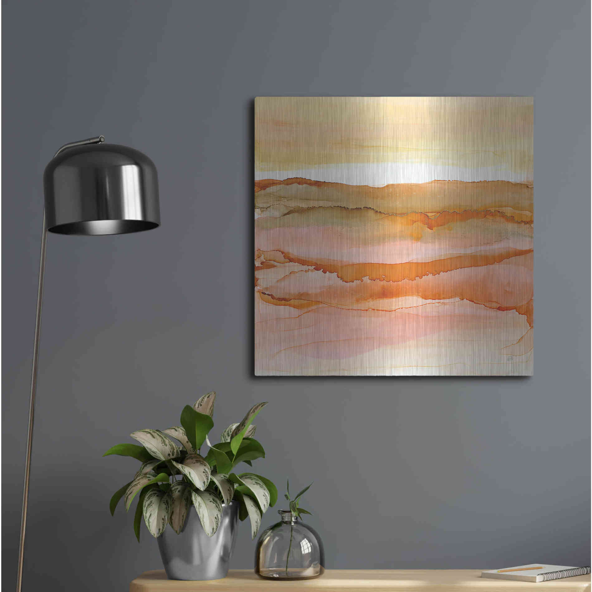 Luxe Metal Art 'Desertscape I' by Chris Paschke, Metal Wall Art,24x24