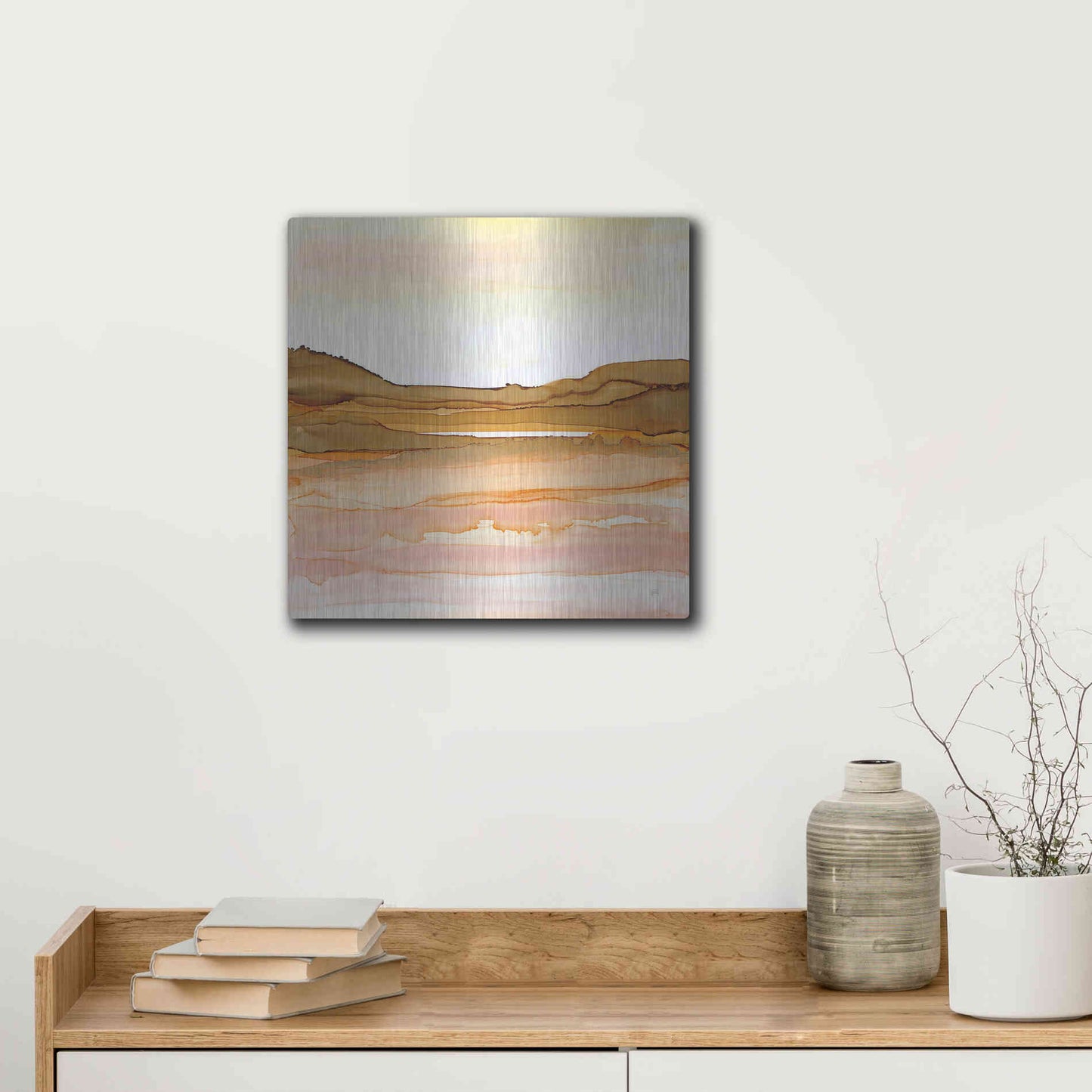 Luxe Metal Art 'Desertscape II' by Chris Paschke, Metal Wall Art,12x12