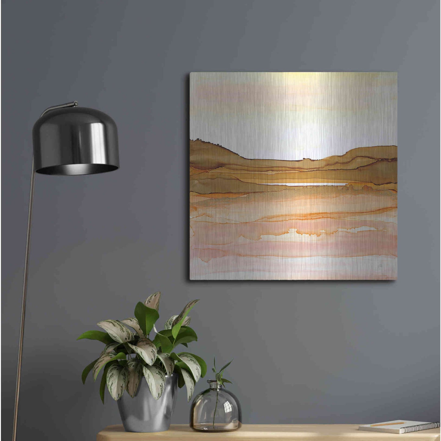 Luxe Metal Art 'Desertscape II' by Chris Paschke, Metal Wall Art,24x24