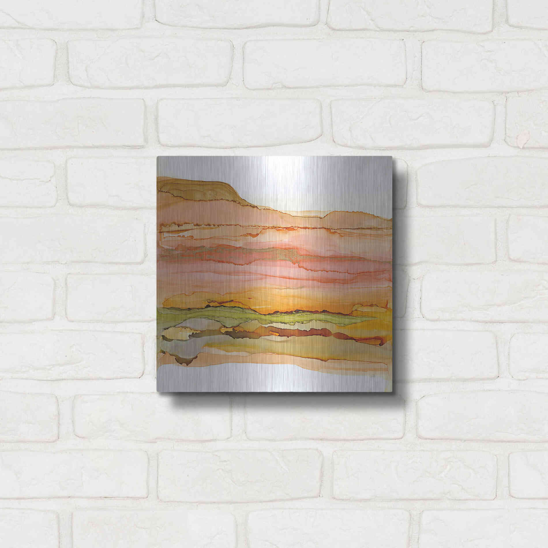 Luxe Metal Art 'Desertscape III' by Chris Paschke, Metal Wall Art,12x12