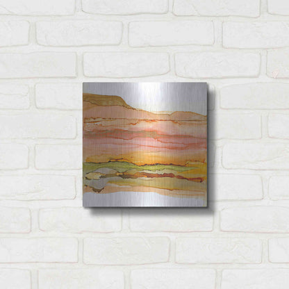 Luxe Metal Art 'Desertscape III' by Chris Paschke, Metal Wall Art,12x12