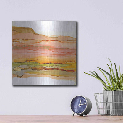 Luxe Metal Art 'Desertscape III' by Chris Paschke, Metal Wall Art,12x12