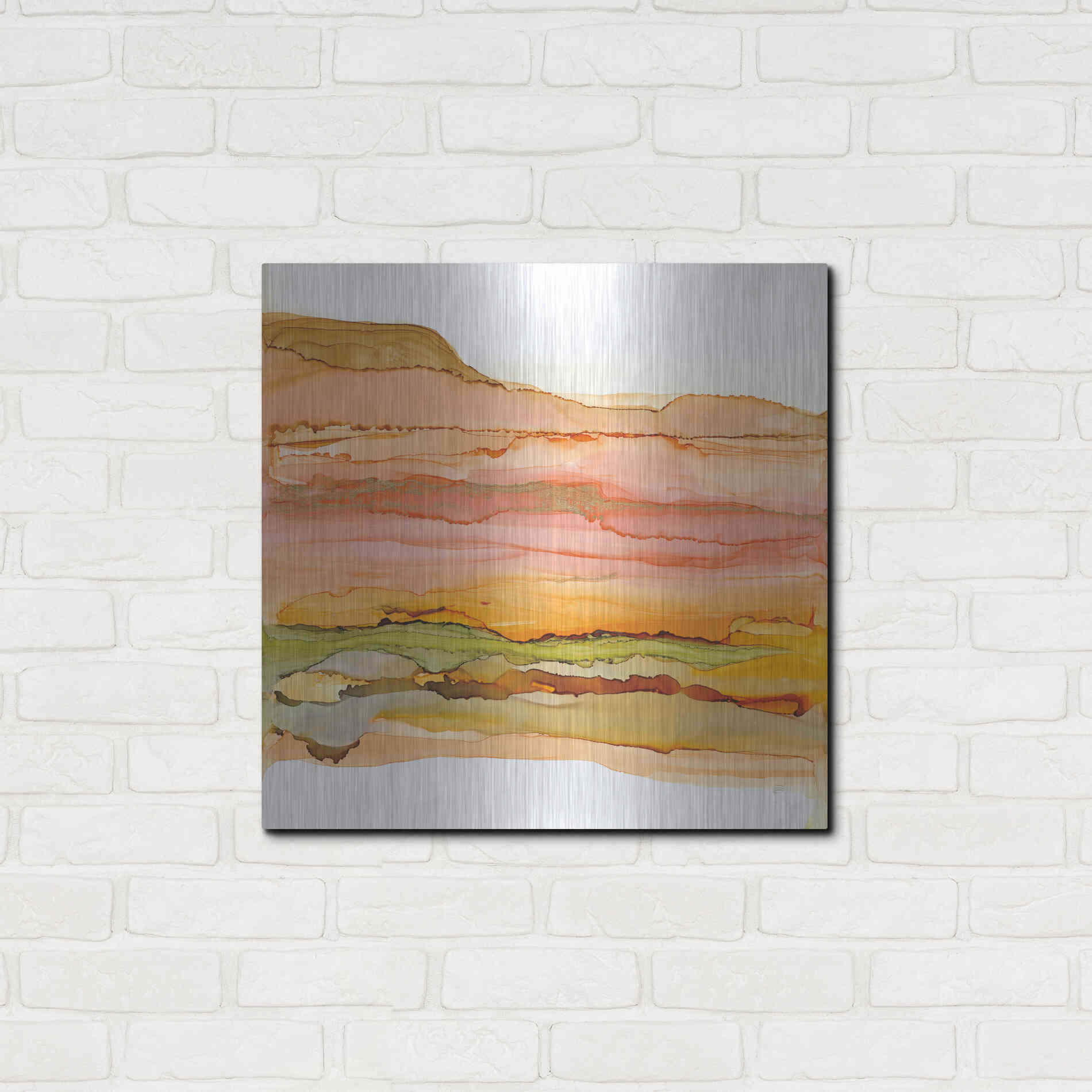 Luxe Metal Art 'Desertscape III' by Chris Paschke, Metal Wall Art,24x24
