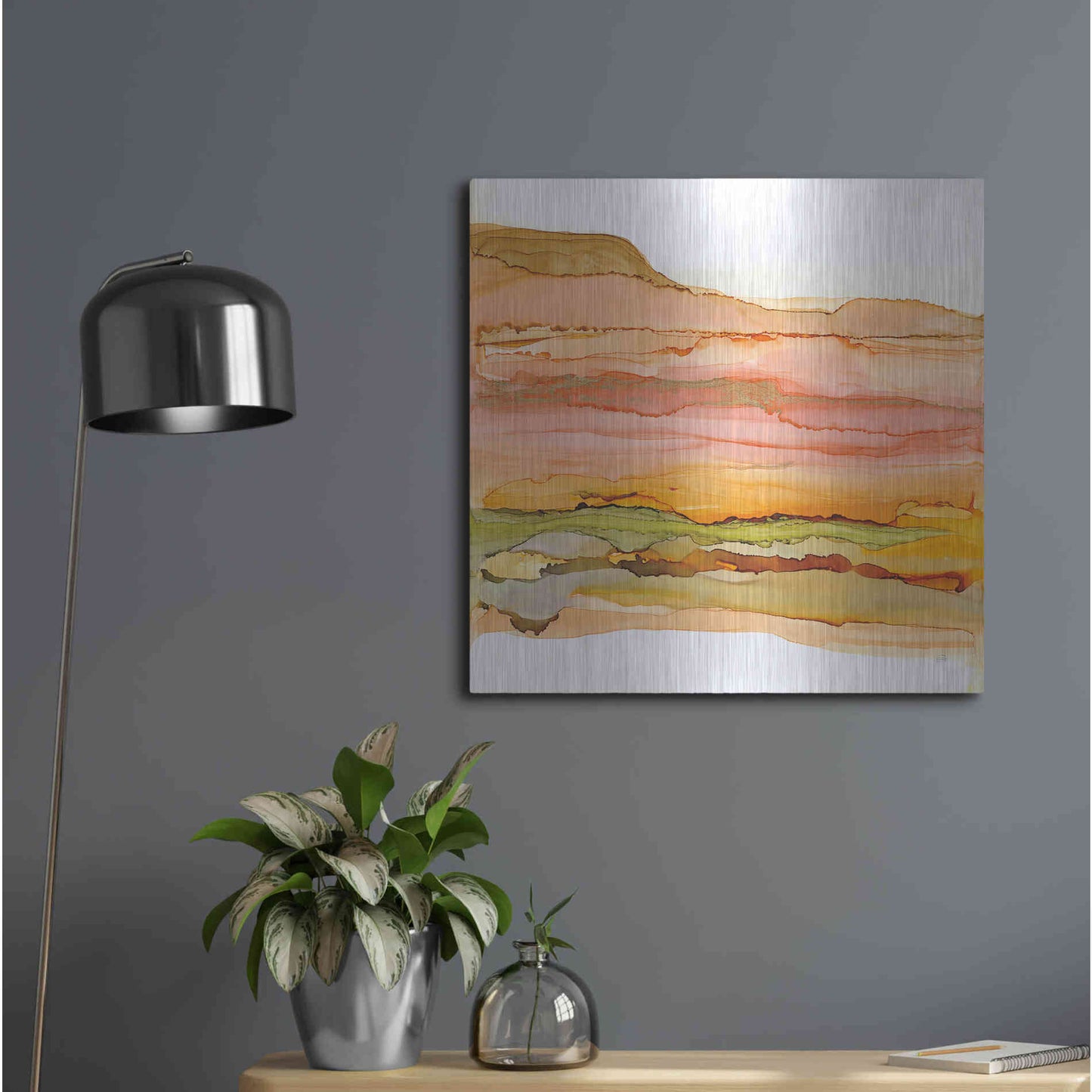 Luxe Metal Art 'Desertscape III' by Chris Paschke, Metal Wall Art,24x24