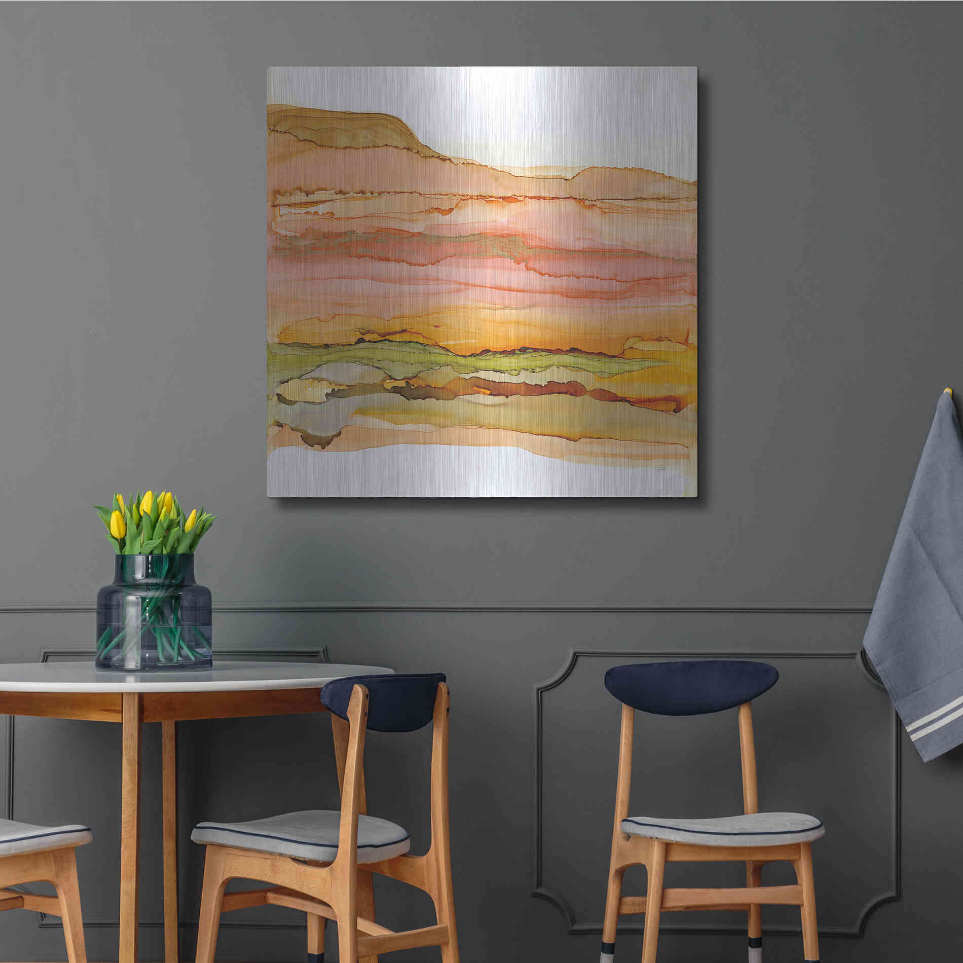 Luxe Metal Art 'Desertscape III' by Chris Paschke, Metal Wall Art,36x36