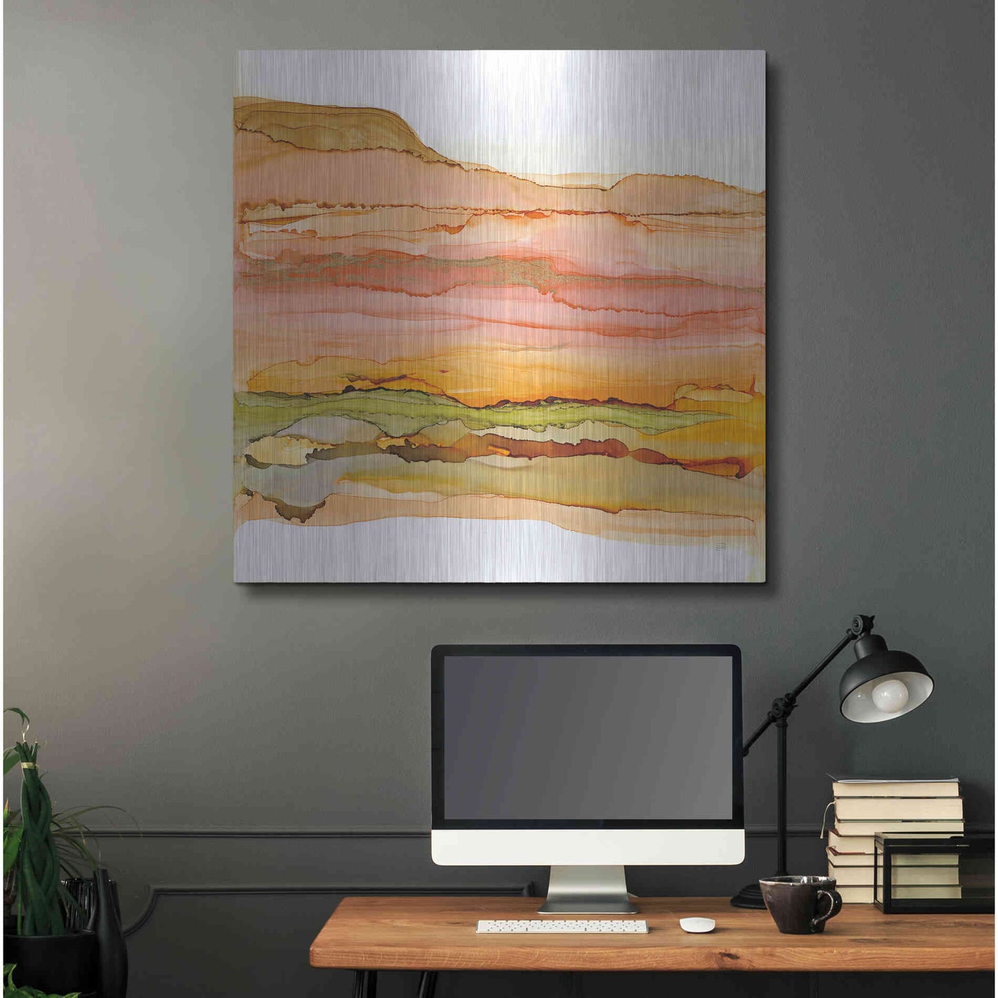 Luxe Metal Art 'Desertscape III' by Chris Paschke, Metal Wall Art,36x36