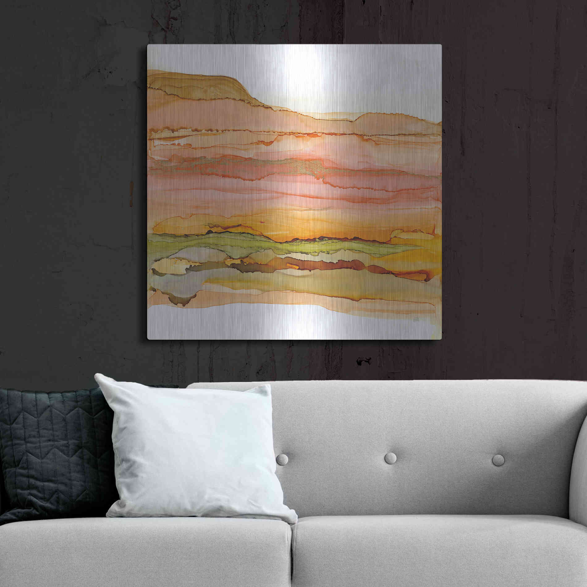 Luxe Metal Art 'Desertscape III' by Chris Paschke, Metal Wall Art,36x36