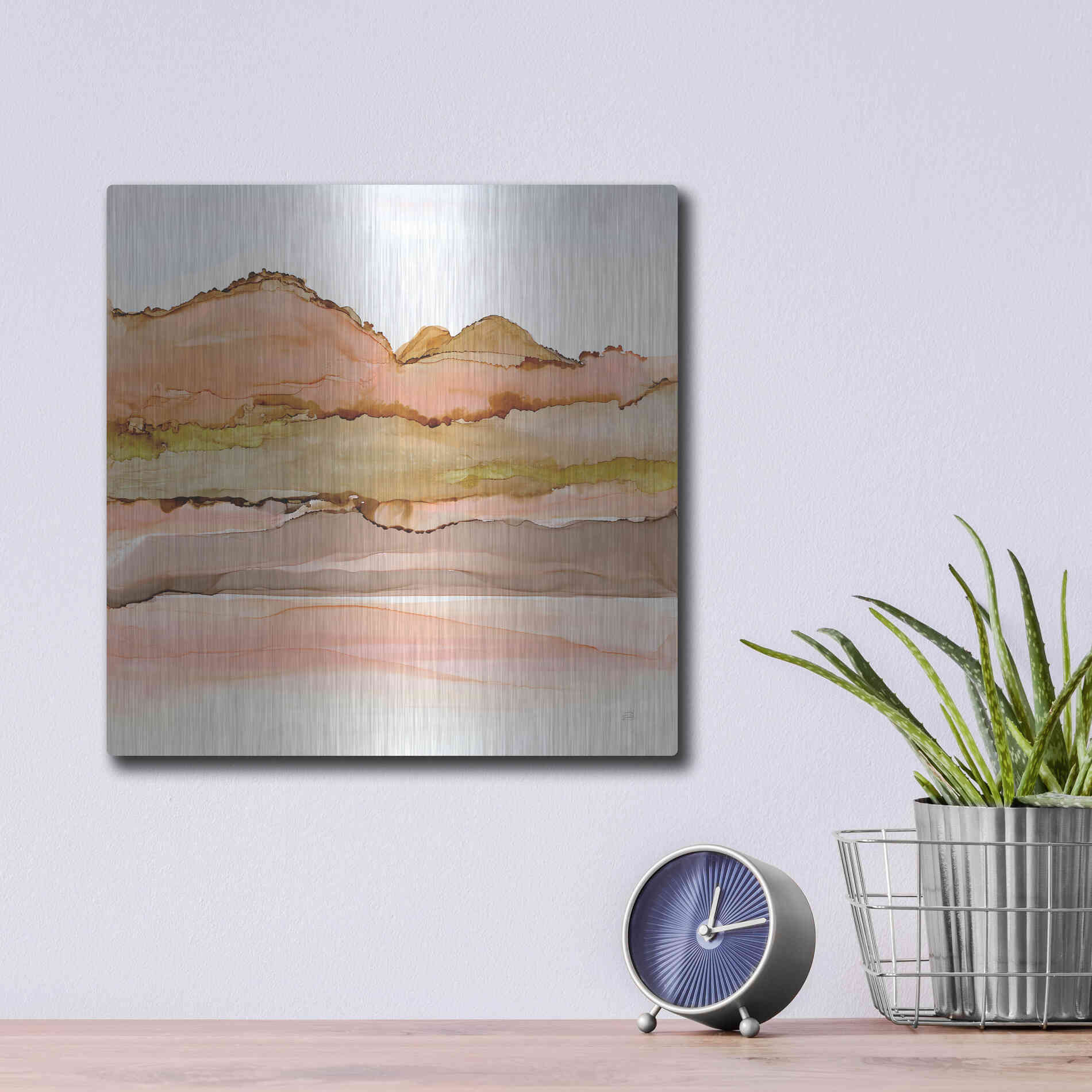 Luxe Metal Art 'Desertscape IV' by Chris Paschke, Metal Wall Art,12x12