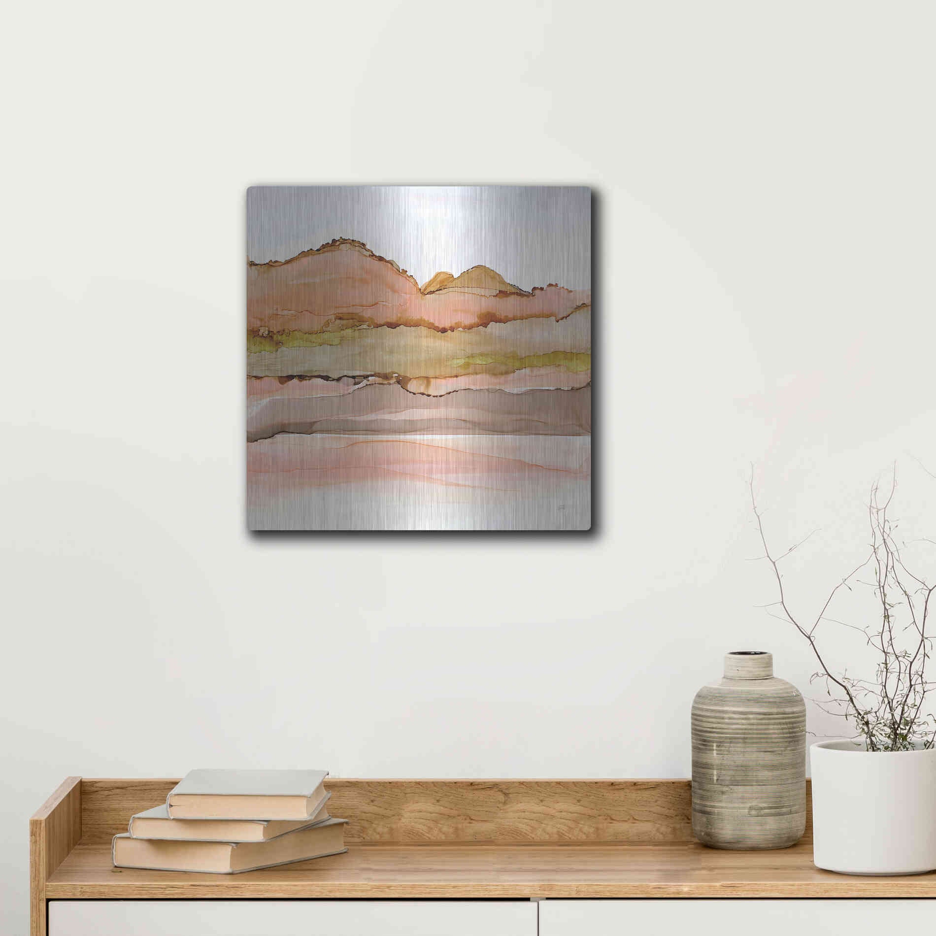 Luxe Metal Art 'Desertscape IV' by Chris Paschke, Metal Wall Art,12x12