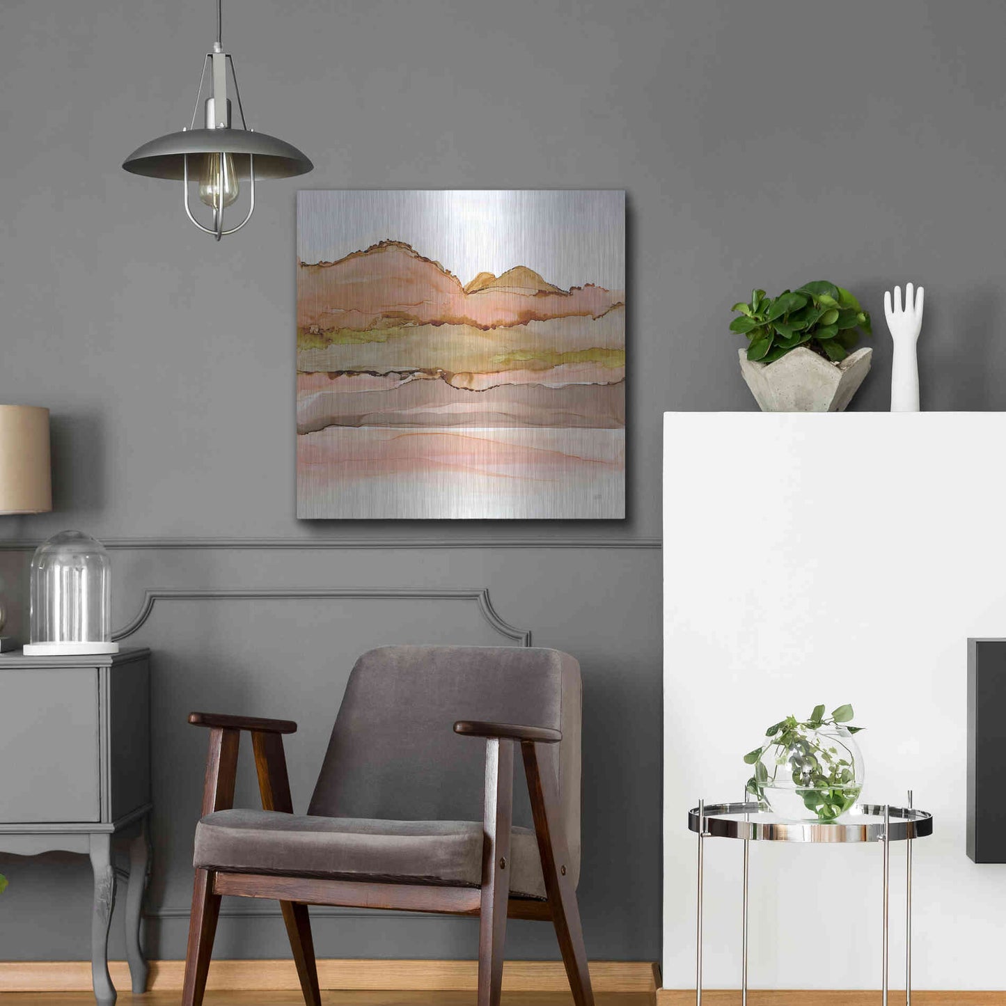 Luxe Metal Art 'Desertscape IV' by Chris Paschke, Metal Wall Art,24x24