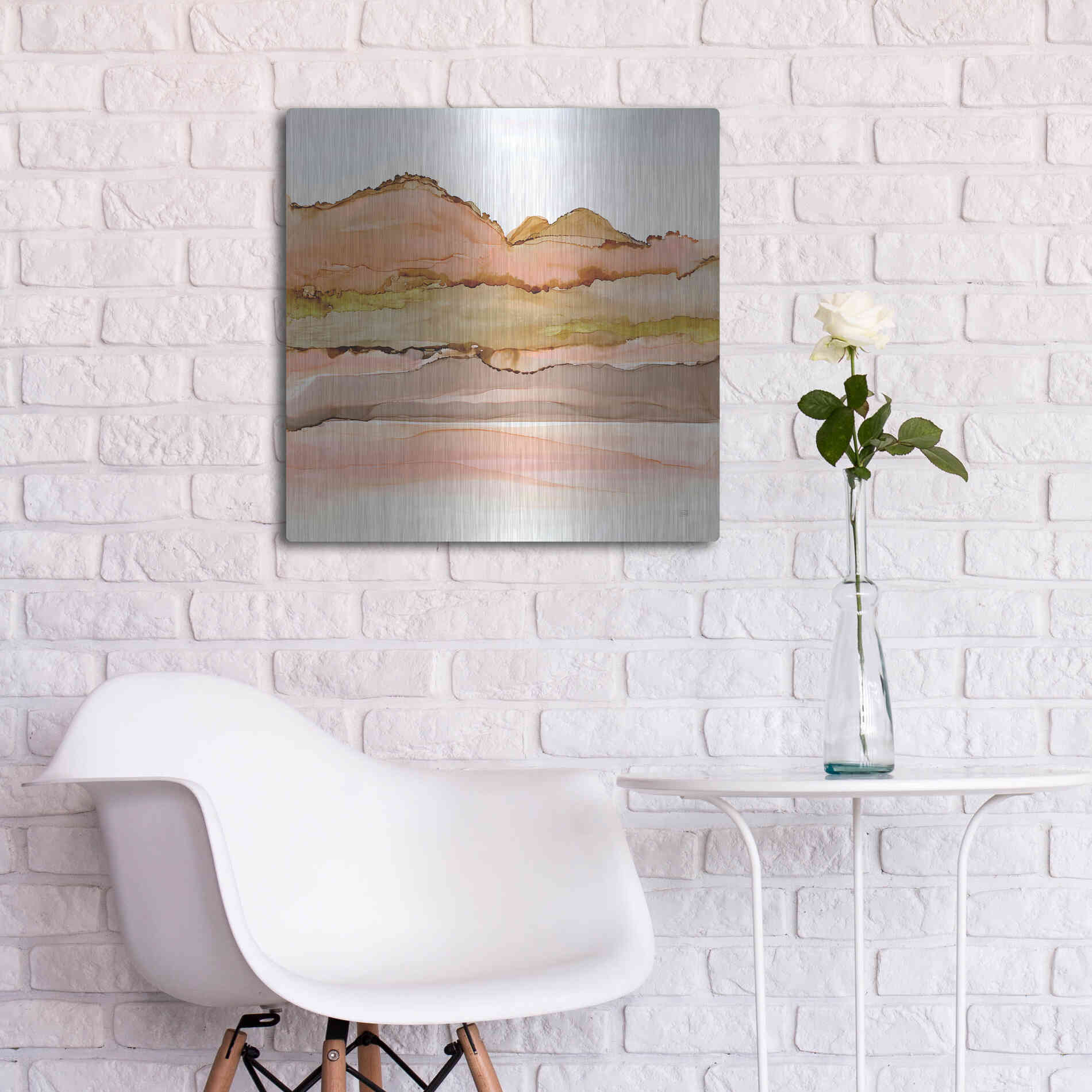 Luxe Metal Art 'Desertscape IV' by Chris Paschke, Metal Wall Art,24x24