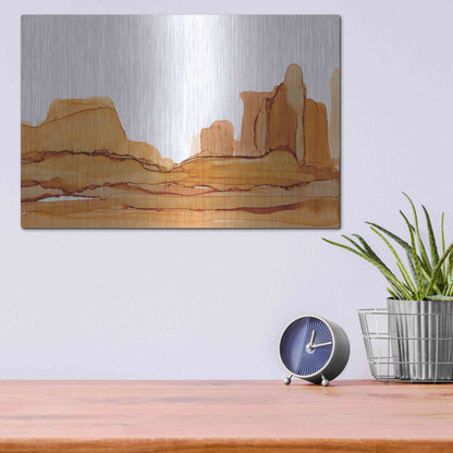 Luxe Metal Art 'Brownscape II' by Chris Paschke, Metal Wall Art,16x12