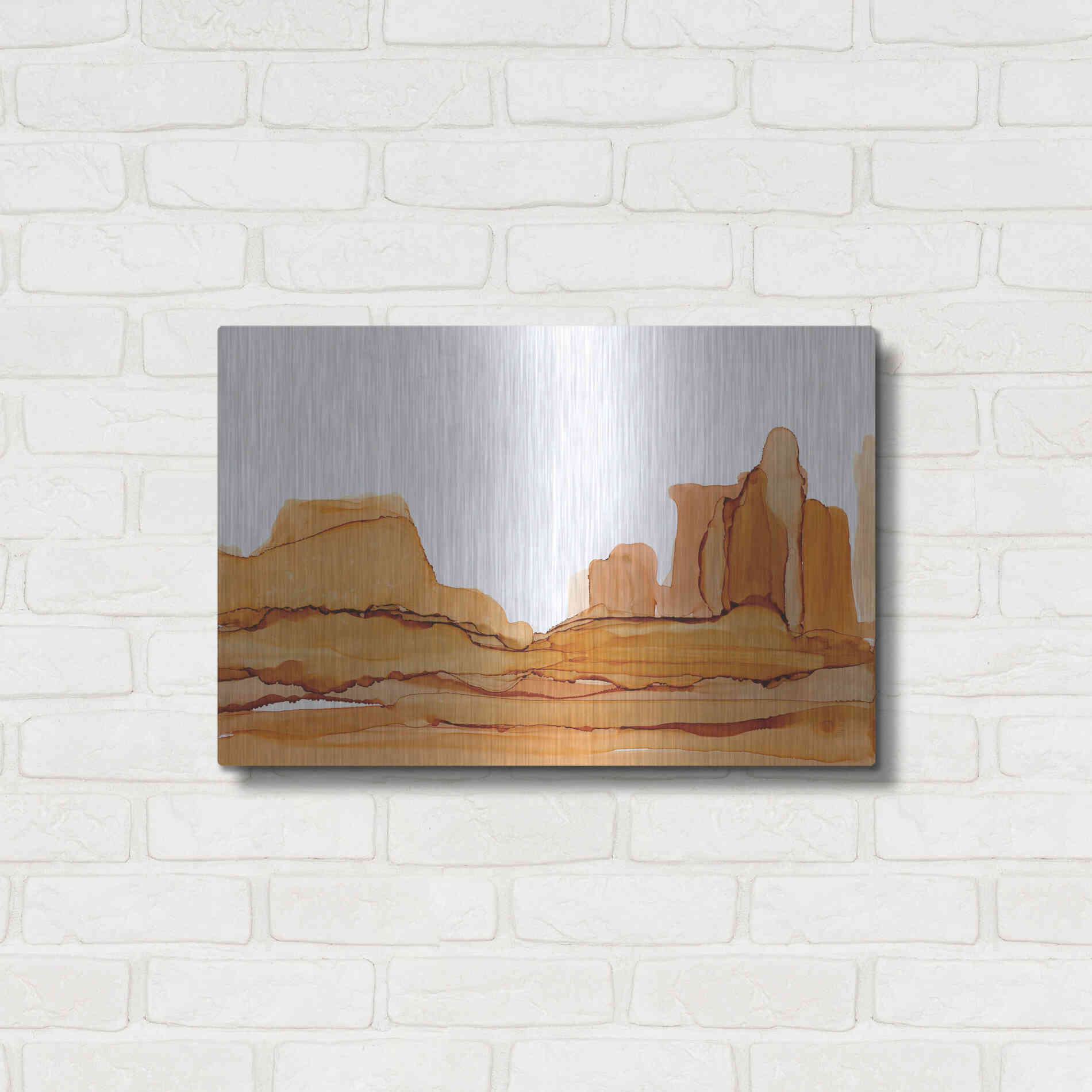 Luxe Metal Art 'Brownscape II' by Chris Paschke, Metal Wall Art,24x16