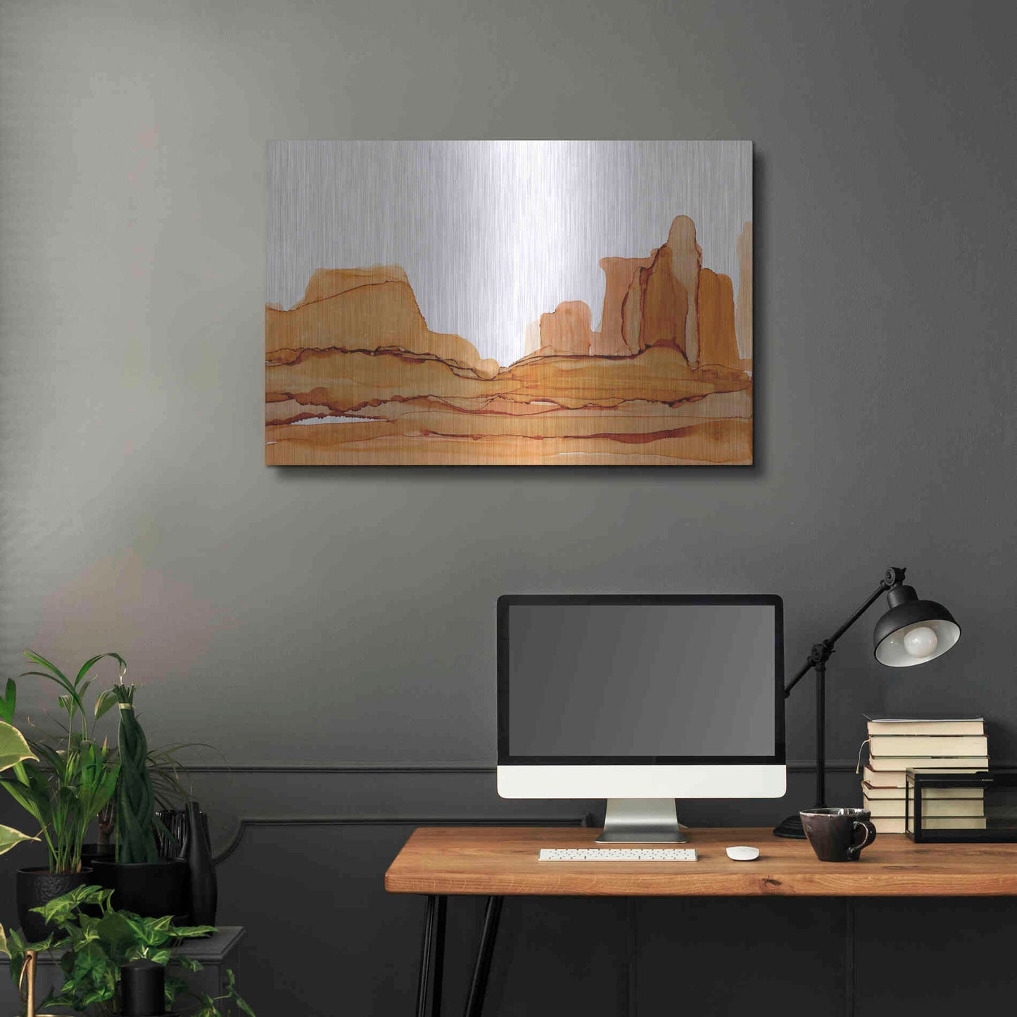 Luxe Metal Art 'Brownscape II' by Chris Paschke, Metal Wall Art,36x24