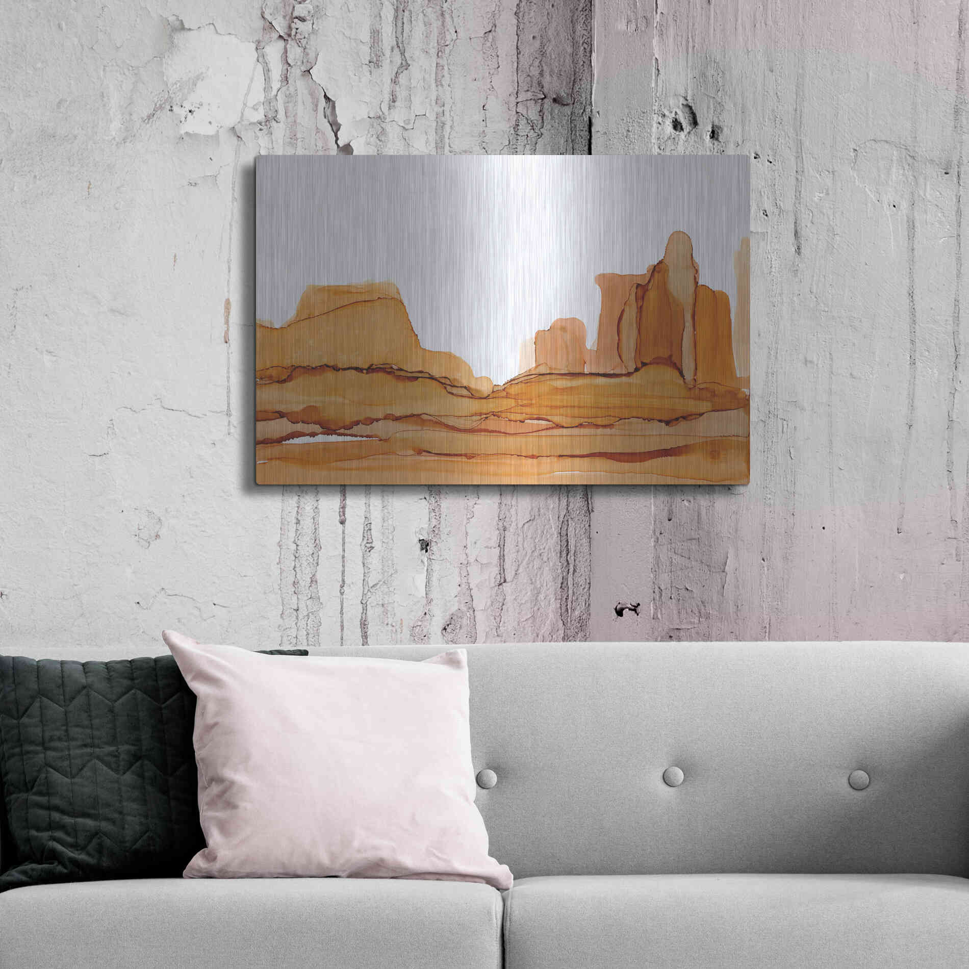 Luxe Metal Art 'Brownscape II' by Chris Paschke, Metal Wall Art,36x24