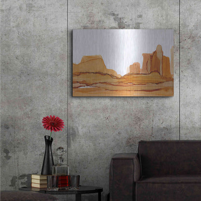 Luxe Metal Art 'Brownscape II' by Chris Paschke, Metal Wall Art,36x24