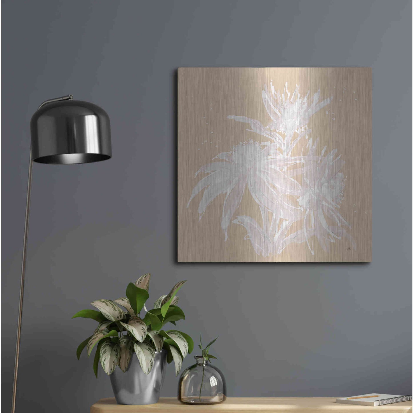 Luxe Metal Art 'Echinacea IV' by Chris Paschke, Metal Wall Art,24x24