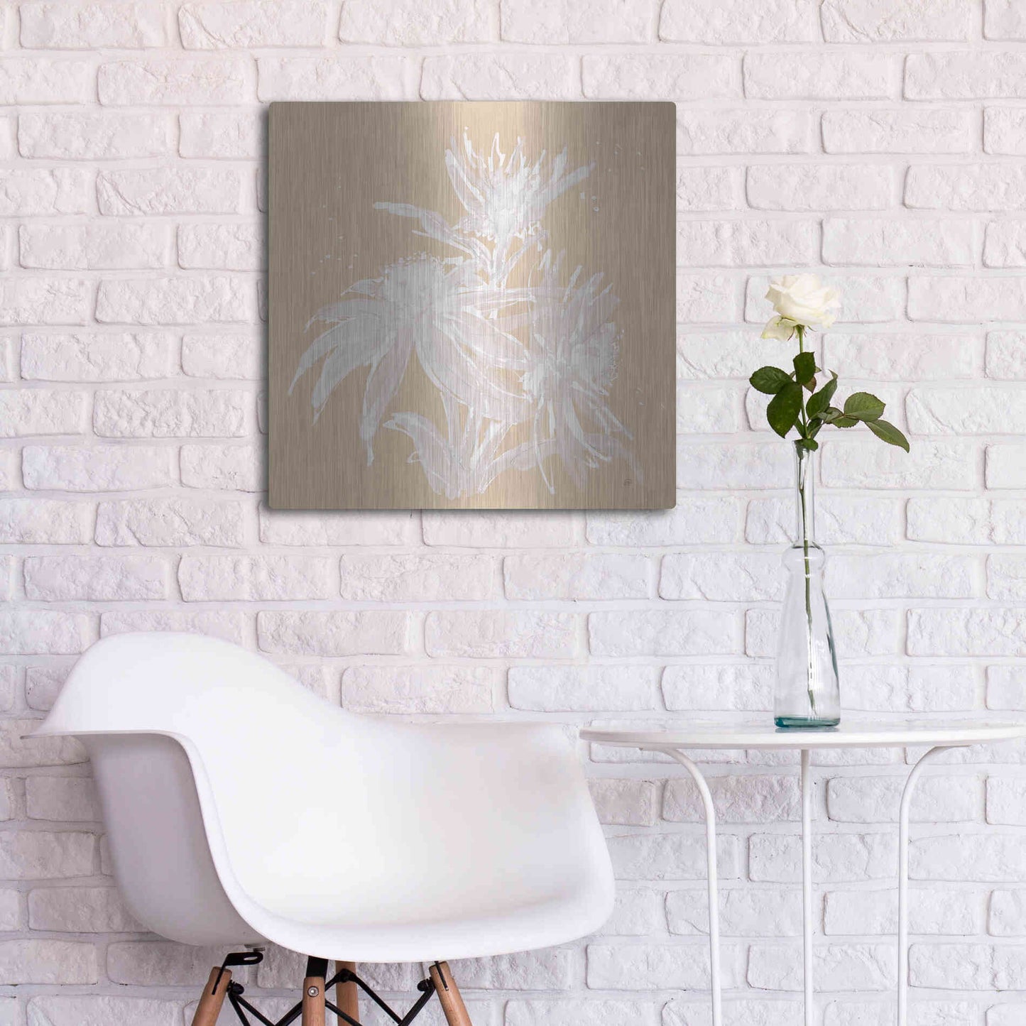 Luxe Metal Art 'Echinacea IV' by Chris Paschke, Metal Wall Art,24x24