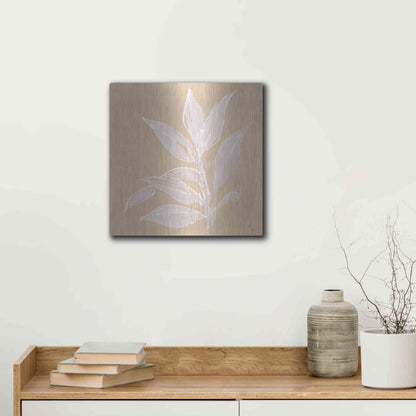 Luxe Metal Art 'Leaf Study I' by Chris Paschke, Metal Wall Art,12x12