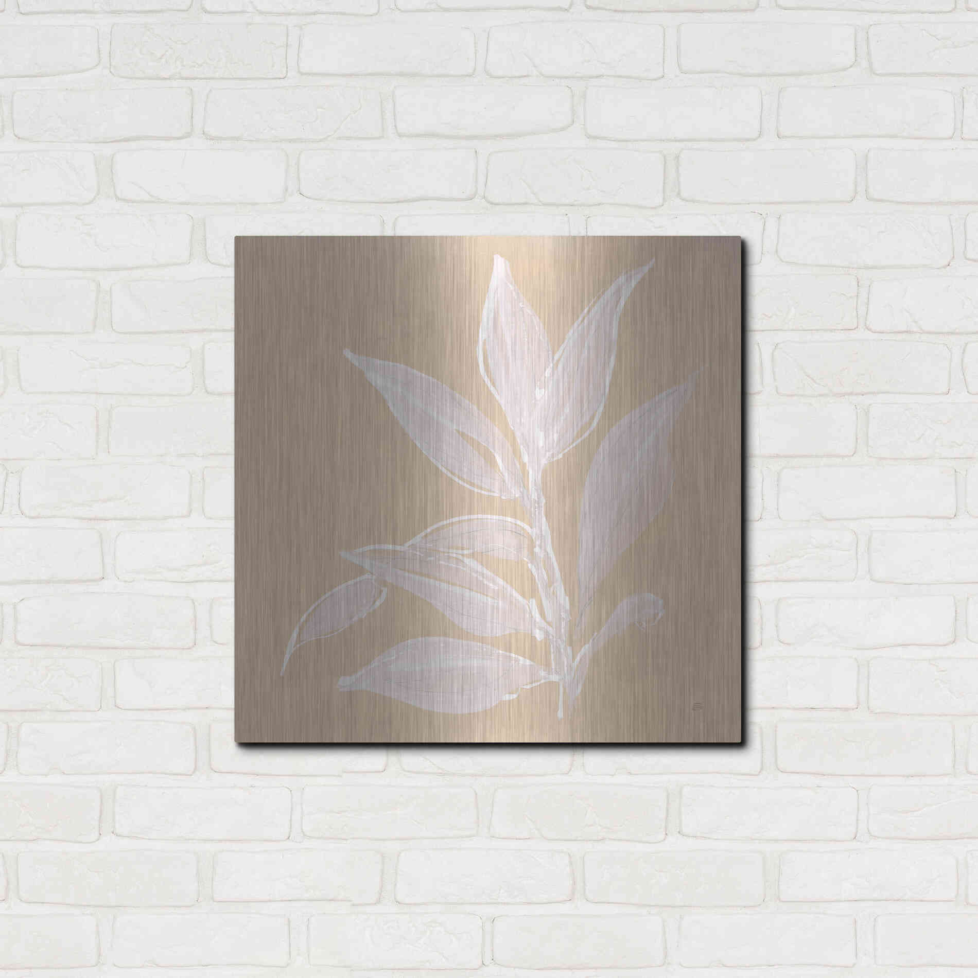 Luxe Metal Art 'Leaf Study I' by Chris Paschke, Metal Wall Art,24x24