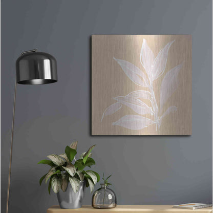 Luxe Metal Art 'Leaf Study I' by Chris Paschke, Metal Wall Art,24x24