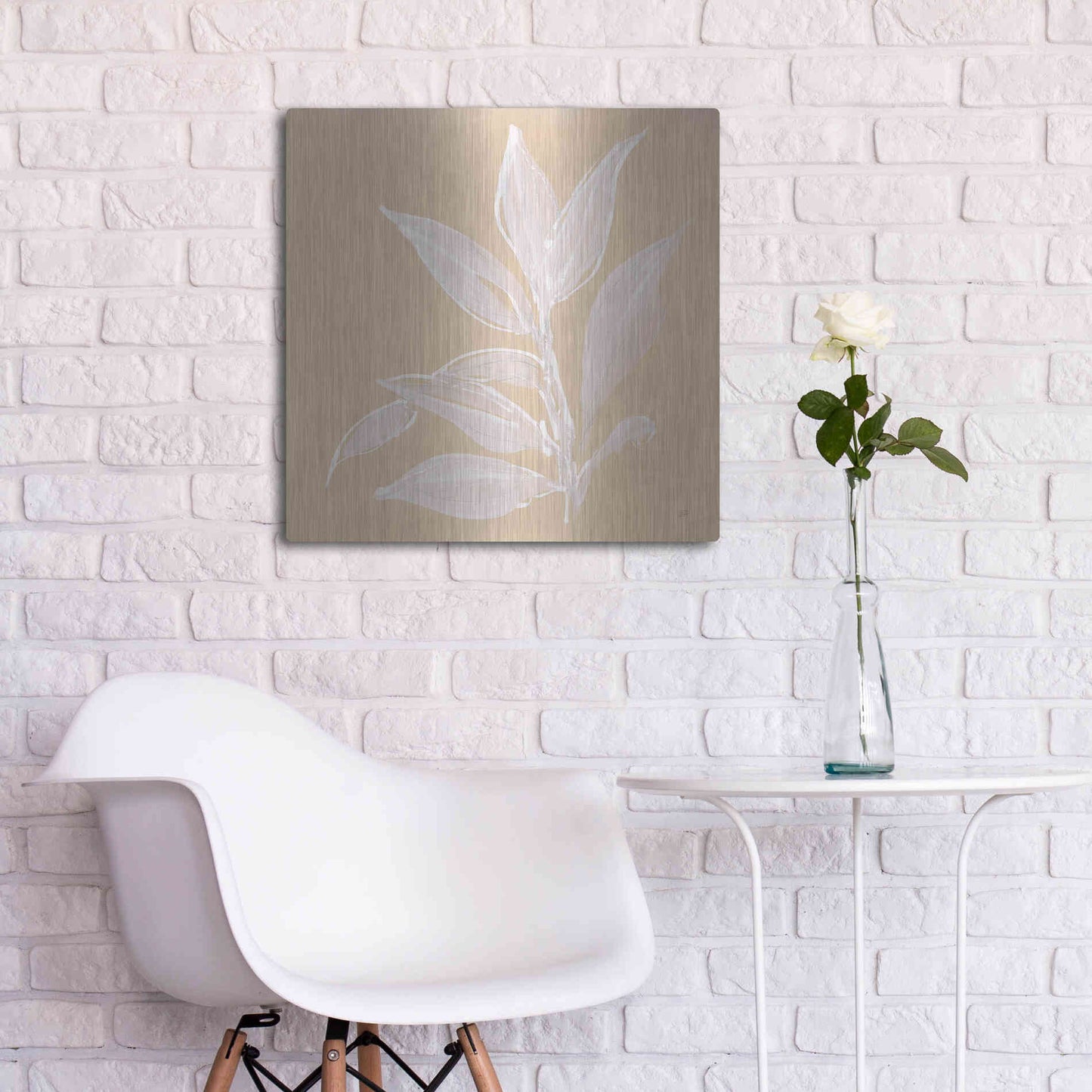 Luxe Metal Art 'Leaf Study I' by Chris Paschke, Metal Wall Art,24x24