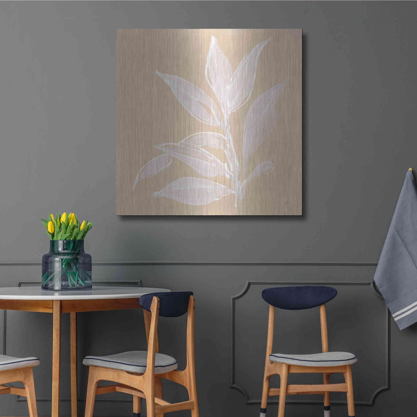 Luxe Metal Art 'Leaf Study I' by Chris Paschke, Metal Wall Art,36x36