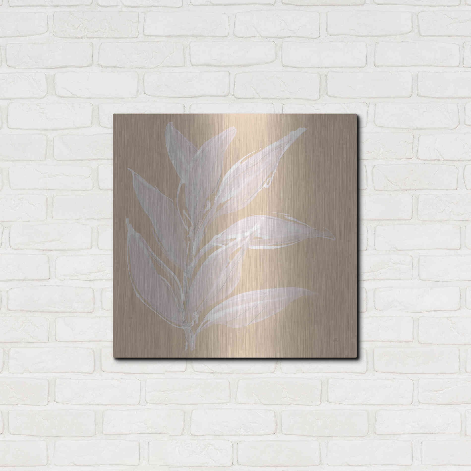 Luxe Metal Art 'Leaf Study II' by Chris Paschke, Metal Wall Art,24x24