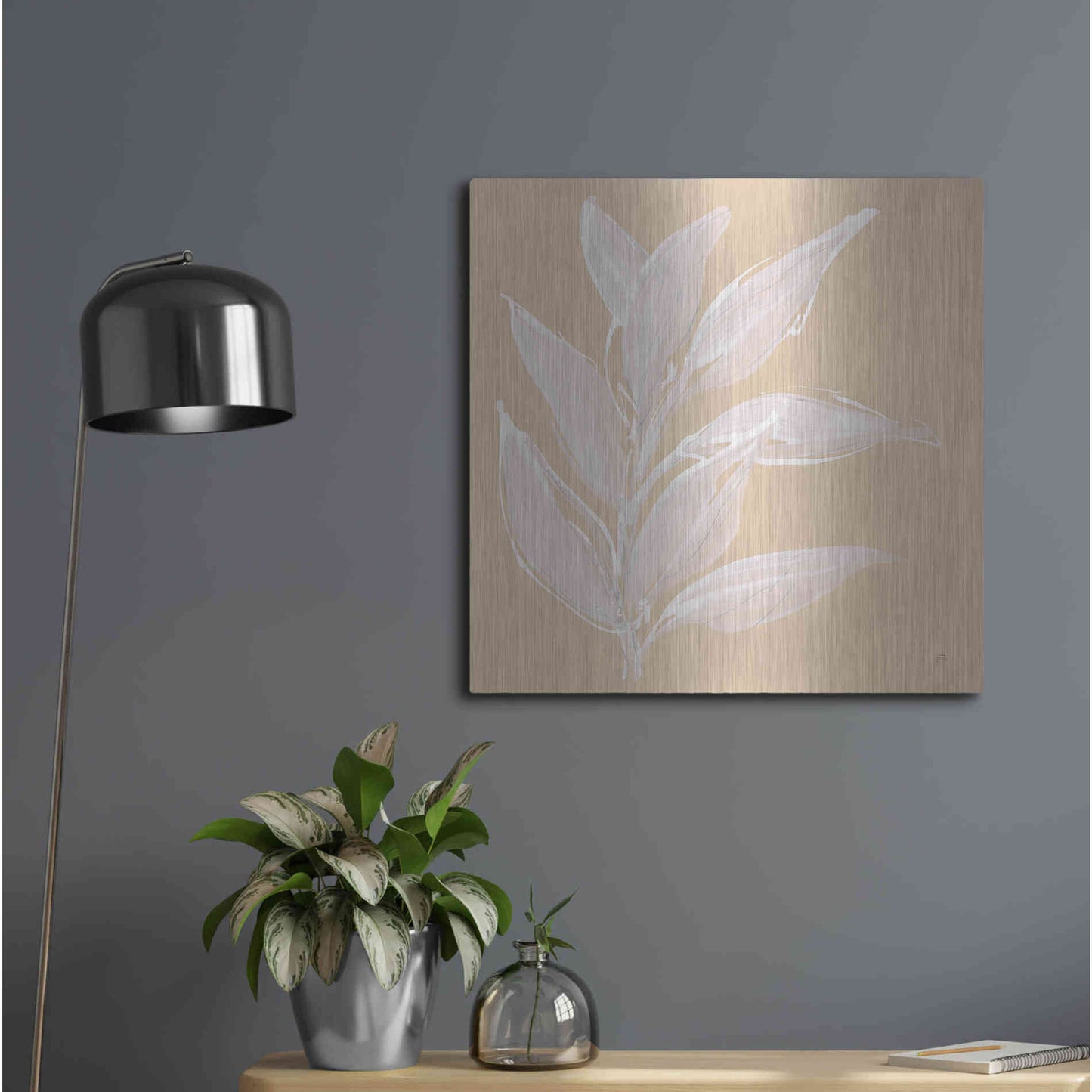 Luxe Metal Art 'Leaf Study II' by Chris Paschke, Metal Wall Art,24x24