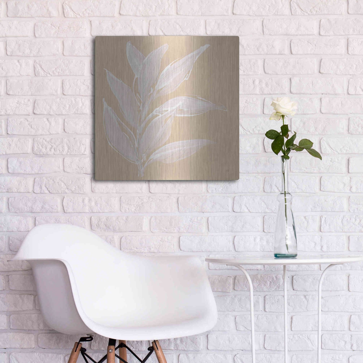 Luxe Metal Art 'Leaf Study II' by Chris Paschke, Metal Wall Art,24x24