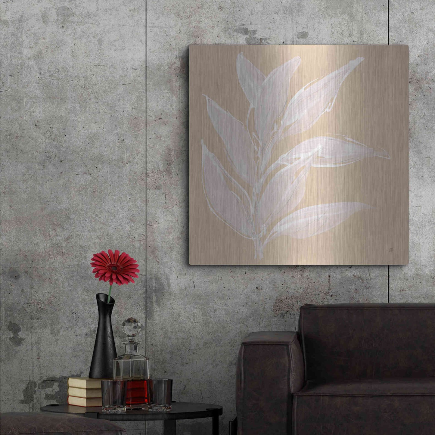 Luxe Metal Art 'Leaf Study II' by Chris Paschke, Metal Wall Art,36x36