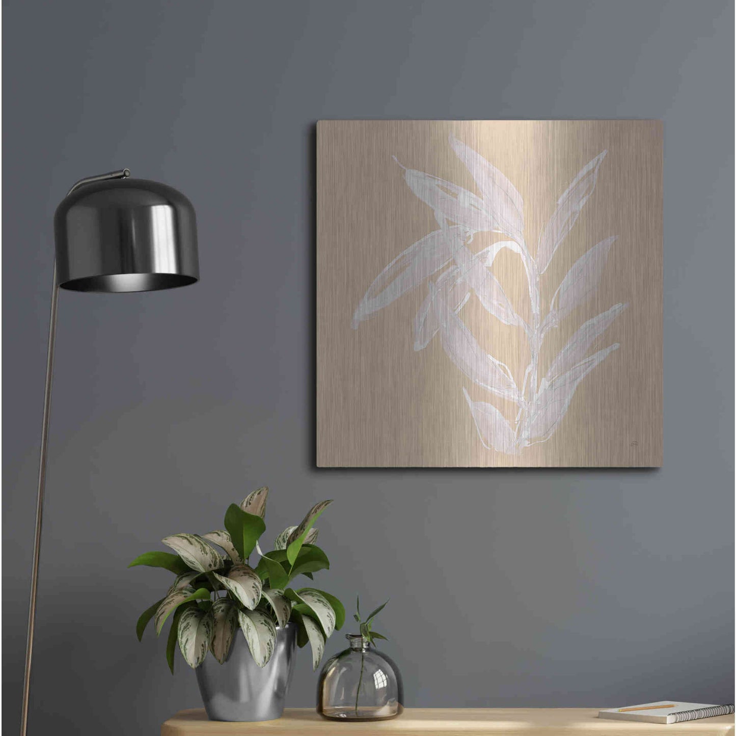 Luxe Metal Art 'Leaf Study III' by Chris Paschke, Metal Wall Art,24x24