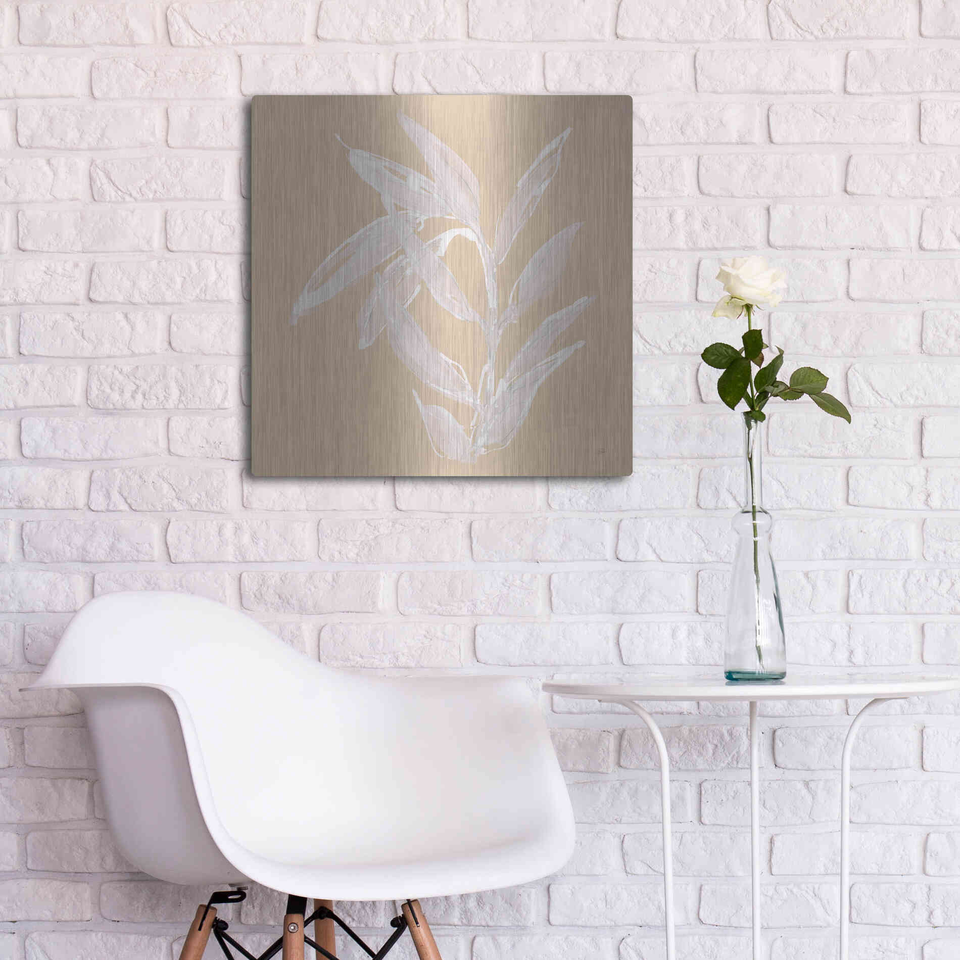 Luxe Metal Art 'Leaf Study III' by Chris Paschke, Metal Wall Art,24x24