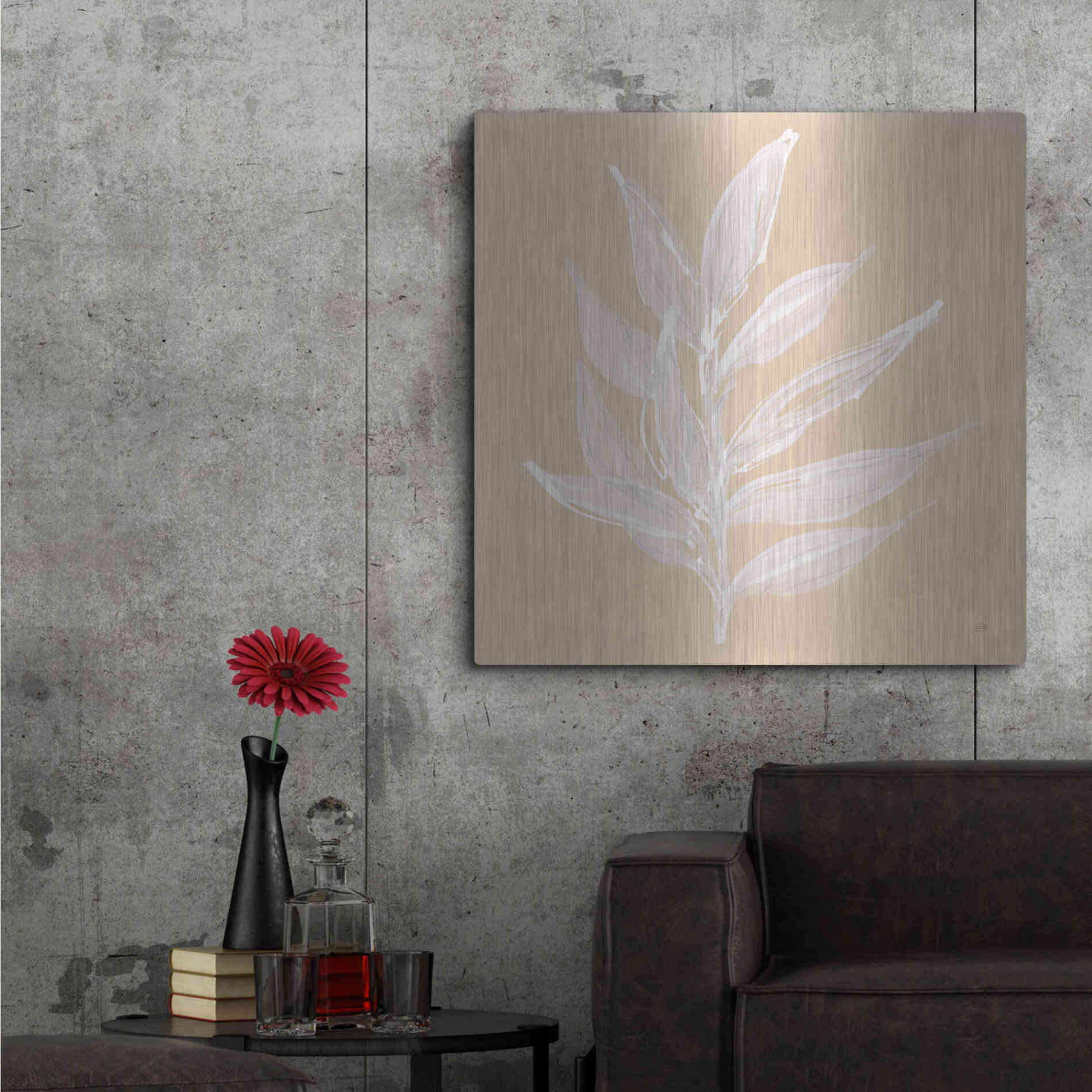 Luxe Metal Art 'Leaf Study IV' by Chris Paschke, Metal Wall Art,36x36