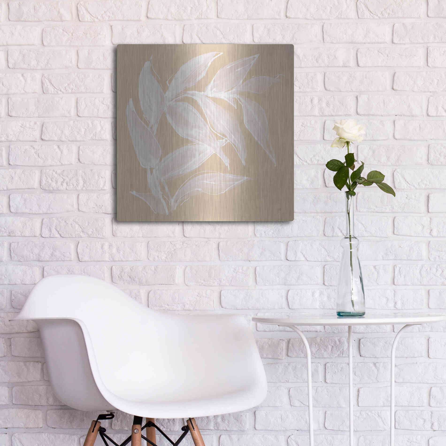 Luxe Metal Art 'Leaf Study VI' by Chris Paschke, Metal Wall Art,24x24