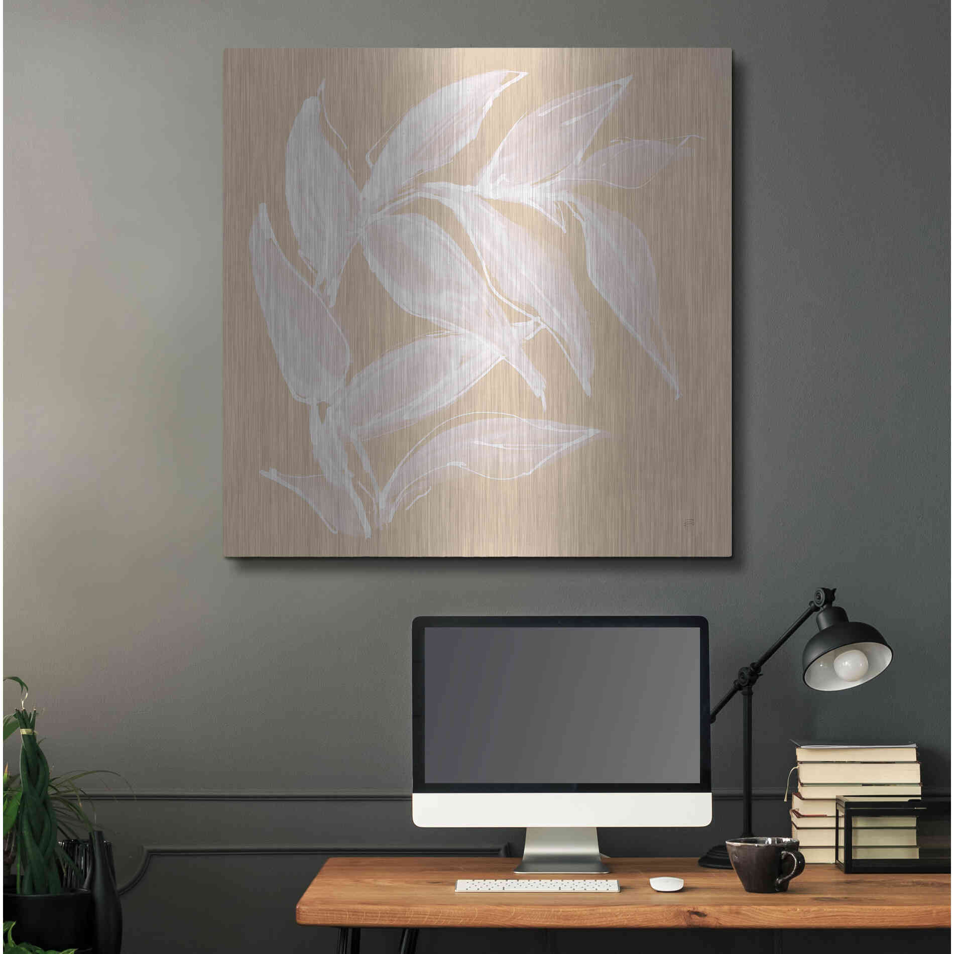 Luxe Metal Art 'Leaf Study VI' by Chris Paschke, Metal Wall Art,36x36