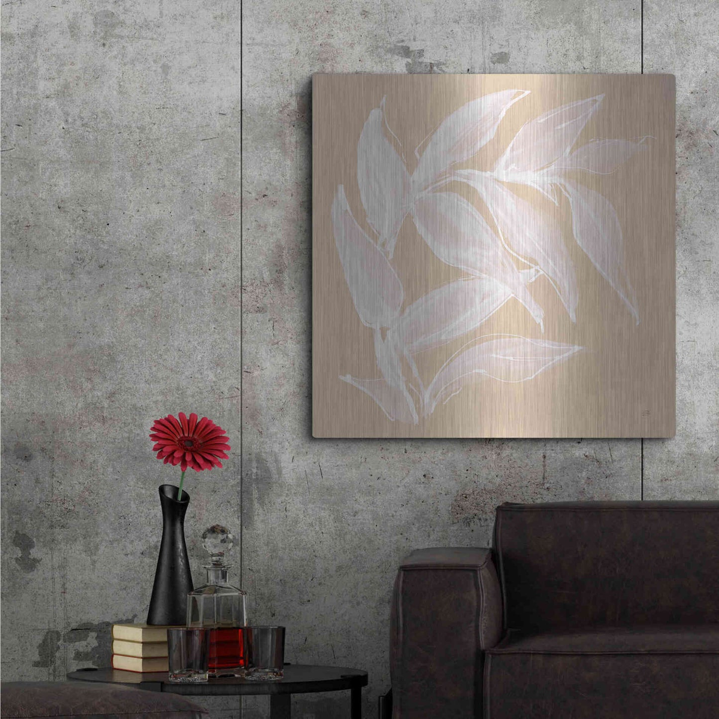 Luxe Metal Art 'Leaf Study VI' by Chris Paschke, Metal Wall Art,36x36