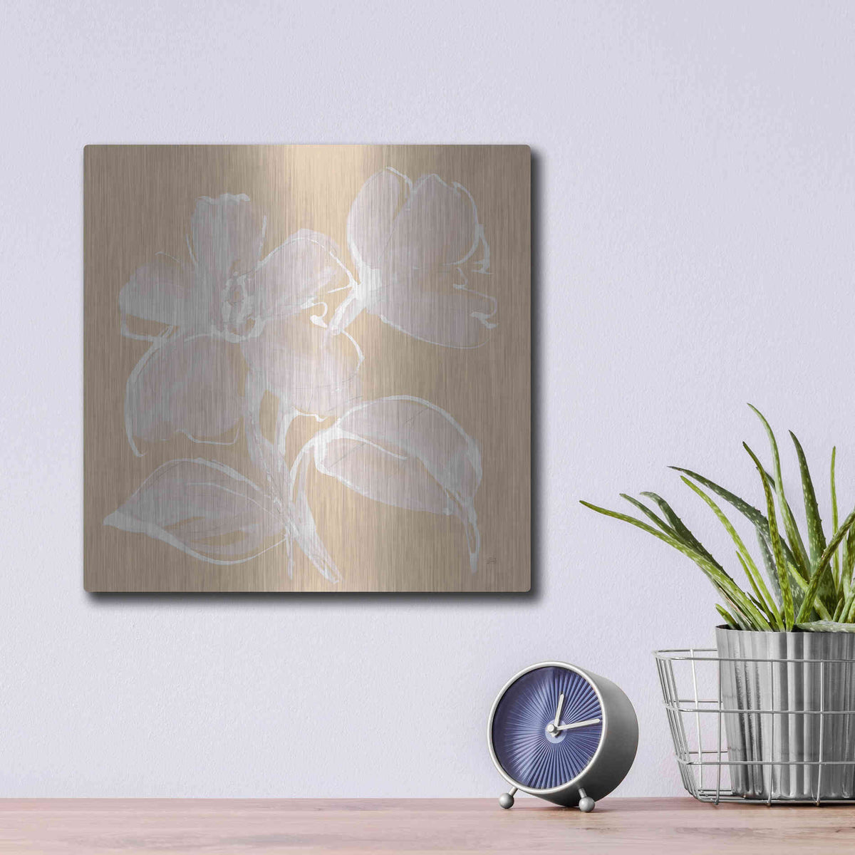 Luxe Metal Art 'Poppy I' by Chris Paschke, Metal Wall Art,12x12