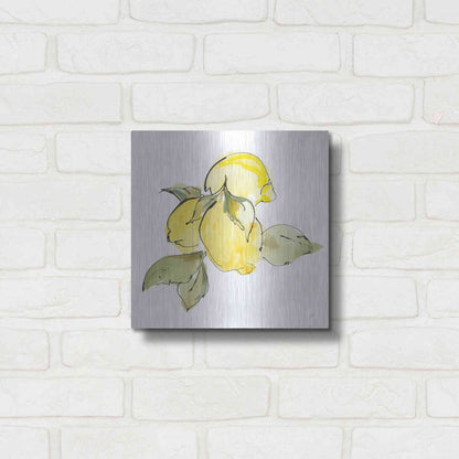 Luxe Metal Art 'Lemons I' by Chris Paschke, Metal Wall Art,12x12