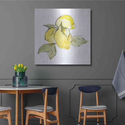 Luxe Metal Art 'Lemons I' by Chris Paschke, Metal Wall Art,36x36