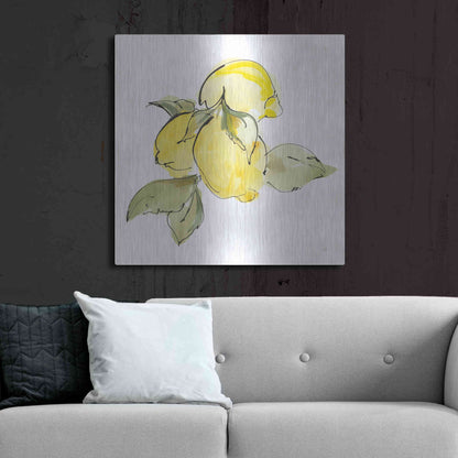 Luxe Metal Art 'Lemons I' by Chris Paschke, Metal Wall Art,36x36