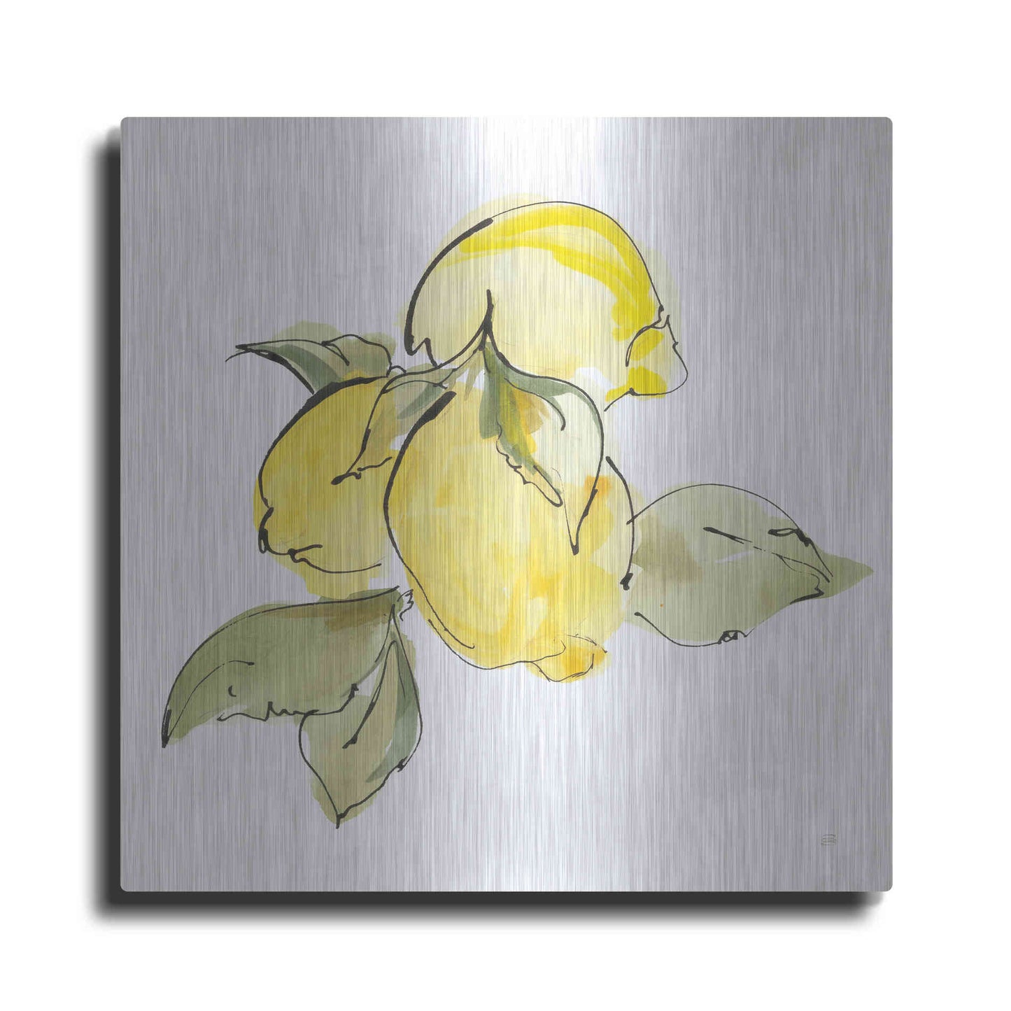 Luxe Metal Art 'Lemons I' by Chris Paschke, Metal Wall Art