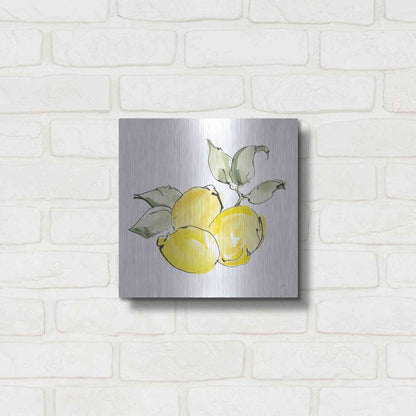 Luxe Metal Art 'Lemons II' by Chris Paschke, Metal Wall Art,12x12