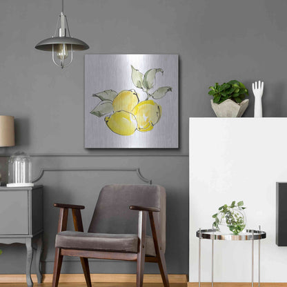 Luxe Metal Art 'Lemons II' by Chris Paschke, Metal Wall Art,24x24