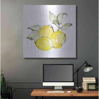 Luxe Metal Art 'Lemons II' by Chris Paschke, Metal Wall Art,36x36