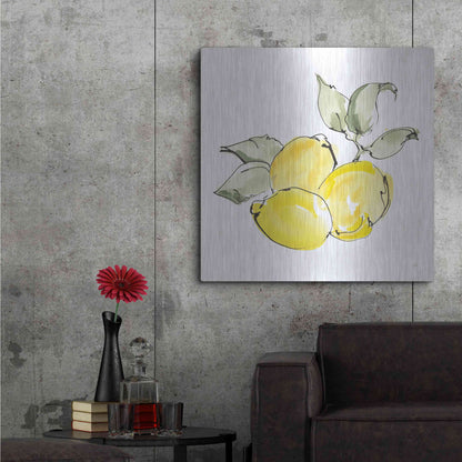 Luxe Metal Art 'Lemons II' by Chris Paschke, Metal Wall Art,36x36